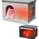 Insulated Cat House Outdoor Weatherpoof Plastic Cats Houses with Escape Door Indoor Waterproof Feral/Pet Cat Shelter Outside for Puppy, Rabbit for Winter