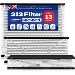 2-Pack 313 Replacement Air Filter Compatible with Aprilaire, MERV 13 Air Purifiers for Whole House Models 1310, 2310, 3310, or 4300, Size 20x20x4 Furnace Filter