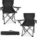 2 Pack Lightweight Camping Chairs for Adults & Teens, 250LBS Capacity Foldable Portable Chairs with Carry Bag, Compact Design for Camping, Beach, Picnics, and Outdoor Events (Medium)