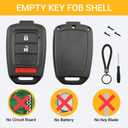 No Cutting Required Key Fob Case Shell for Honda 2013-2016 Accord Crosstour 2014-2015 CR-V Civic 2016-2017 HR-V Keyless Entry Remote Key Fob Cover (3 Button)