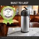 Cresimo Coffee Carafe with Pump - 102oz / 3L Airpot 12 Hours Large Hot Water Carafe, Cocoa Dispenser for Parties - Tea Flask, Insulated Stainless Steel Airpots for Hot Beverage Dispenser -Coffee Pump