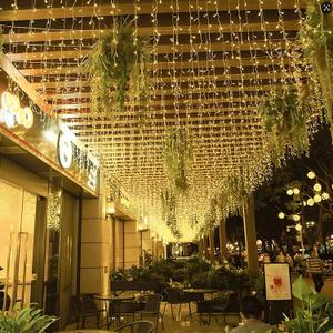 Icicle Lights, 16.4 FT 120 LED 8 Modes, Fairy Hanging Ceiling Twinkle Connectable Waterfall String Lights for Indoor Christmas Eaves Balcony Business Outdoor Decor, Warm White, 5M06 (16.4FT-Dropping 23.6IN)