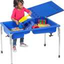 Children's Factory Neptune 24" Large Sensory Table, Sandbox with Lid, Water Table for Kids Blue