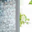 Window Privacy Film, Frosted Glass Window Clings, Static Cling UV Heat Blocking Door Stickers for Home Bathroom, Removable Indoor Decal Coverings Day and Night, Pure, 23.6 x 118.1 Inches