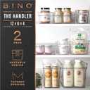 BINO | Plastic Storage Bins, Medium - Shallow | THE HANDLER COLLECTION | Multipurpose Organizer Bins | Kitchen Pantry Organizers and Storage | Clear Containers for Organizing Home | Freezer Organizer