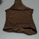 WDIRARA Women's One Piece Swimsuit Strapless Bandeau Bathing Suits Tummy Control Swimwear (Brown, S)