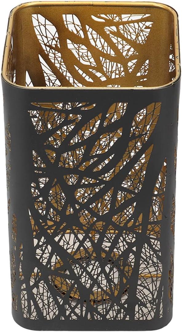 Small Lamp Shade, Tree Shadow Metal Etching Process Lamp Shade for Table Lamp Metal Lampshade Hollow Out Metal Light Shade Square Forest Lighting Shade Desk Lamp Cover for E27 E26 Lamp Holder