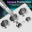 Camera Lens Protector for Samsung Galaxy S24 Ultra, Individual Tempered Glass Lens Cover with Installation Tray Fit for Samsung Galaxy S24 Ultra Diamond Silver
