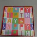 BIOBROWN Medium Birthday Gift Boxes with Lids for Presents, 9x9x9 Inches Colorful Block Design Collapsible Gift Box for Birthday, Baby Shower, Party