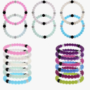 FROG SAC 8 Beaded Bracelets for Girls, Silicone Bracelet Pack for Kids, Cute Bead Bracelets, VSCO Girl Birthday Party Favors for Teens