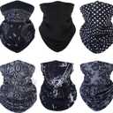 2 x 6 PCS Unisex Neck Warmer, Seamless Tube Balaclava, Face Cover, Cycling Mask, Ski Snood, Multifunctional Headwear, Neck Gaiter (Multicolor) (Black)