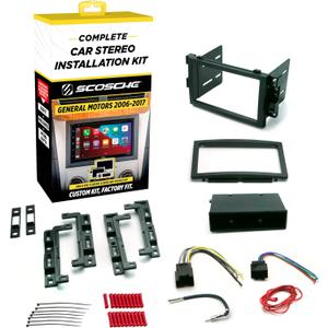 Scosche ICGM10BN Complete Double/Single DIN Stereo Installation Kit for Select Non-Amplified 2006-17 General Motors Vehicles - No Steering Wheel Remote - See Fit Guide in Images to Verify Your Vehicle
