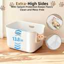 Extra Large High Sided Litter Box,22.6"14.8"13.8" XL Cat Litter Box for Indoor Cats,Jumbo Cat Box for Big Cats,Open Top Tall Litter Pan with High Wall,Easy to Clean,Anti-Splashing Design