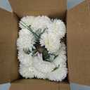 Kimura's Cabin 20Pcs White Chrysanthemum Fake Flowers Artificial Ball Flowers Faux Silk Mums Flower for Wedding Party Home Coffee Table Core Decoration DIY Bouquets