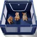 Puppy Playpen Indoor for Dog Small Pets, Dog Playpen 42x42 x25 inch, Dog Play Pen Indoors with Gate, Oxford Fabric Pet Exercise pens for Puppy, Anti-Tipping Dog Enclosure with Zipper Door