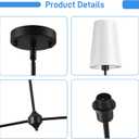47" Modern Linear Chandelier, 4-Light Black Pendant Light with Fabric Shades, Adjustable Height Ceiling Light Fixture for Kitchen Island, Dining Room, Living Room, Bedroom, ETL Listed