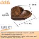 MAINEVENT Decorative Bowl Home Decor Approx 10.5x12 Inch, Spanish Oak Wooden Dough Bowl, Wood Dining Room Table Centerpiece Heart Shaped Made in USA