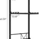 Carbon Steel Over Washer and Dryer Shelf, 2 Tier Bulkhead Laundry Room Storage and Organization Riser, Above Toilet Rack, (14.17“-25.59”) W*15.75 “D*63.39 ”H, Gray, Two layers