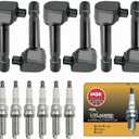 UF603 Ignition Coil Pack & NGK G-Power Platinum Spark Plug 97390 Compatible With Honda Accord Odyssey Acura TL RL TSX Crosstour 3.5 3.7 V6 08 09 10 11 12 13 14 15 16 17 18 19