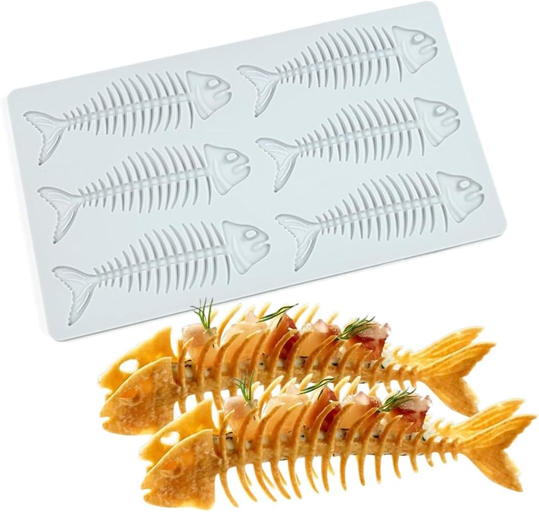 Fishbone Sugarcraft Icing Decorating Modelling Lace Mold Tools for Cake Fondant Molds Cookie Clay Decoration (A_ Fishbone)