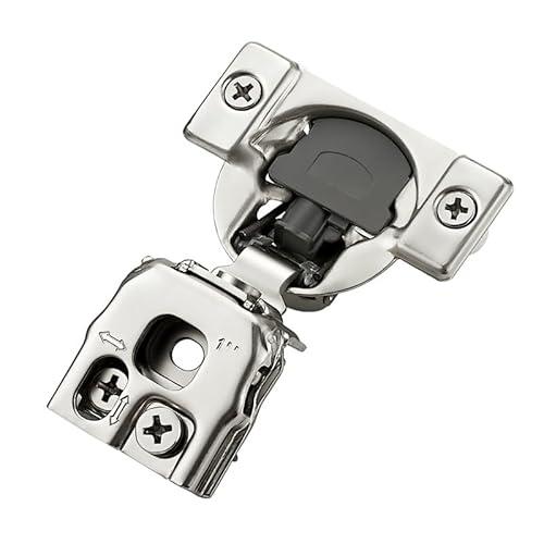 60 Pack 30 Pair 1 inch Overlay Soft Close Hinges for Kitchen Cabinet Hinges Satin Nickel Hidden Hinges Stainless Steel Concealed Hinge self Closing