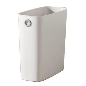 Small Trash Can, Slim Garbage Can Plastic Waste Basket Rectangular Wastebaskets for Narrow Spaces Bedroom Garbage Container Bin for Bathroom Kitchen Office White