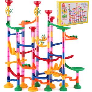Marble Run Toy,133Pcs Marble Runs Building Block Toy Set,Marble Maze Track Game for Kids Girls and Boys,STEM Educational Learning Toy for Kids 4-8 & Toddlers