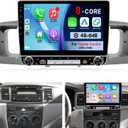4+64G Upgrade Car Radio for Toyota Corolla 2003 2004 2005 2006 2007 2008 with Carplay Android Auto 10.1" Touch Screen for Corolla Stereo with GPS Navi WiFi GPS BT FM SWC + MIC + Backup Camera