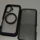 CENHUFO Magnetic Privacy for iPhone 16 Case [Compatible with Magsafe] Full Body Phone Case Built-in 9H Tempered Glass Privacy Screen Protector and Camera Lens Cover, Shockproof Bumper Clear -Black