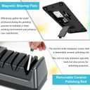 5 in 1 Electric Knife Sharpener with LCD Screen, 3 Rotational Speed Adjustable, 100% Diamond Abrasives, Electric Knife Sharpener for Straight, Serrated, Meat Cleaver, Ceramic Knives & Scissors, Gray