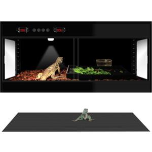 Extra Large PVC Reptile Terrarium-120 Gallon Reptile Tank with Intelligent Thermostat, Front Opening Bearded Dragon Tank Enclosure 47"x24"x24" with Carpet Mat and Sliding Door Handle for Snake Gecko