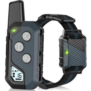 Shock Collar for Dogs, IP67 Waterproof Dog Training Collar with Remote, 3 Training Modes with Beep, Vibration, and Safe Static, Rechargeable E Collar for Large Medium