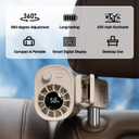 EVADA Car Clip on Fan with LED Display, 100 Speed Adjustable, Portable USB Rechargeable 1800mAh Battery Personal Cooling Mini Fans Handheld for Umbrella, Office, Camping, Gym, Beach, Homes, Khaki