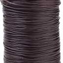 175 Yards 1MM Dark Brown Waxed Cord Korean Polyester Round Wax Thread Soft Macrame Beading String Cords Bulk Rolls with Spool for Sewing Making Jewelry Necklaces Braiding Bracelet Diy Supply