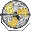 20 Inch Industrial Wall Mount Fan, 5200 CFM Industrial Metal Wall Fans with Poweful Motor, 3 Speed, Heavy Duty Construction Indoor for Warehouse, Workshops, and Garage, UL Listed