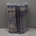 Collive Boho Kitchen Mat, Cushioned Anti Fatigue Kitchen Rug Set 2 Piece Non-Skid Waterproof Kitchen Mats for Floor, Comfort Heavy Duty Standing Mat for Kitchen, Laundry, Office, Desk(Blue) (17.3"x47"+17.3"x30"--0.47 inches)