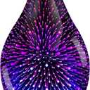 MAXWINER Essential Oil Diffusers Ultrasonic 3D Glass Aromatherapy Diffuser, Auto Shut-Off, Timer Setting, 7 Colors LED Lights Changing for Home, Office, Spa 120ml (3d Firework)