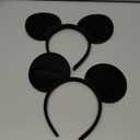 2 pack mouse ears headbands for adults women little girls boys (black, onesize
