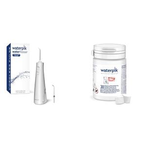 Waterpik Cordless Pulse Rechargeable Portable Water Flosser for Teeth, Gums & Fresh Mint Whitening Refill Tablets (30 Count)  for Use with Waterpik Boost Tip