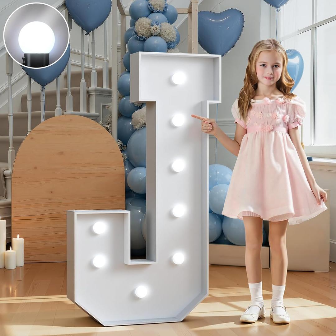 Marquee Letters 3 Feet Tall Large Light Up Letters Decorations Wedding Engagement Proposal White Party Decorations Marry Me Sign Big Cardboard Backdrop J
