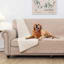 fuguitex Waterproof Dog Bed Cover Couch Cover for Pet Anti-Slip Cat Mat Pet Pad Blanket for Sofa Chair Recliner Bed Furniture Protrctor (50x80 Inch (Pack of 1), Beige)