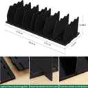 SPACEKEEPER Shelf Divider for Closet, Adjustable Purse Organizers Handbag Separators Storage Organizer Bookshelf Separator Dividers in Bedroom Office Kitchen Bathroom, Black