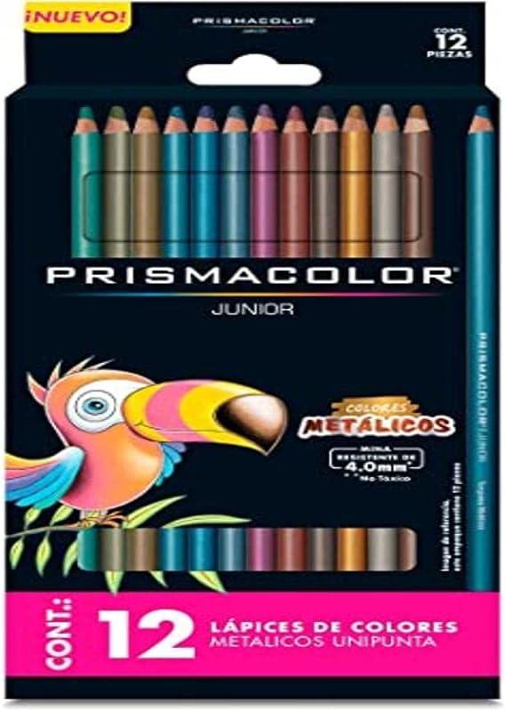 Prismacolor Metallic Colored Pencils Set, Pack of 12 count Metallic Colors, Junior 4.0mm