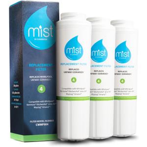 Mist EDR4RXD1 Refrigerator Water Filter Replacement for EveryDrop Filter 4  Maytag UKF8001AXX-200, UKF8001AXX-750, Whirlpool UKF8001, WHR4RXD1, 4396395  3-Pack  NSF 42 & 372 Certified