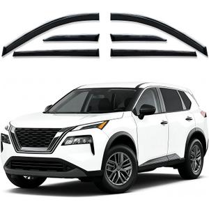 Rain Guards Window Visors 6 Piece Set for Nissan Rogue 2021 2022 2023 2024 2025 Window Deflectors, Out-Channel Vent Shades Car Accessories (for Rogue 21-25 6-Piece Chrome)