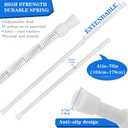 3 PCS Spring Tension Curtain Rod Adjustable Length 41-74 Inches, No Drilling, Tension Rod Suitable for Windows, Bathroom, Cabinets, Wardrobes White) (white)