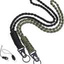 2 Pcs Heavy Duty Lanyard, Heavy Duty Lanyards for ID Badges 550 Parachute Cord with HK Hook, Necklace Keychain Holder for Work & Outdoor