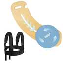 Slide Transfer Board with Turntable-Include Wheelchair Safety Belt, Safe and Effortless Assist for Seniors and Rehabilitation Users, Wheelchair to Bed/Toilet/Car/Chair, 31.5" x 8.7" x 0.8" (Arc)