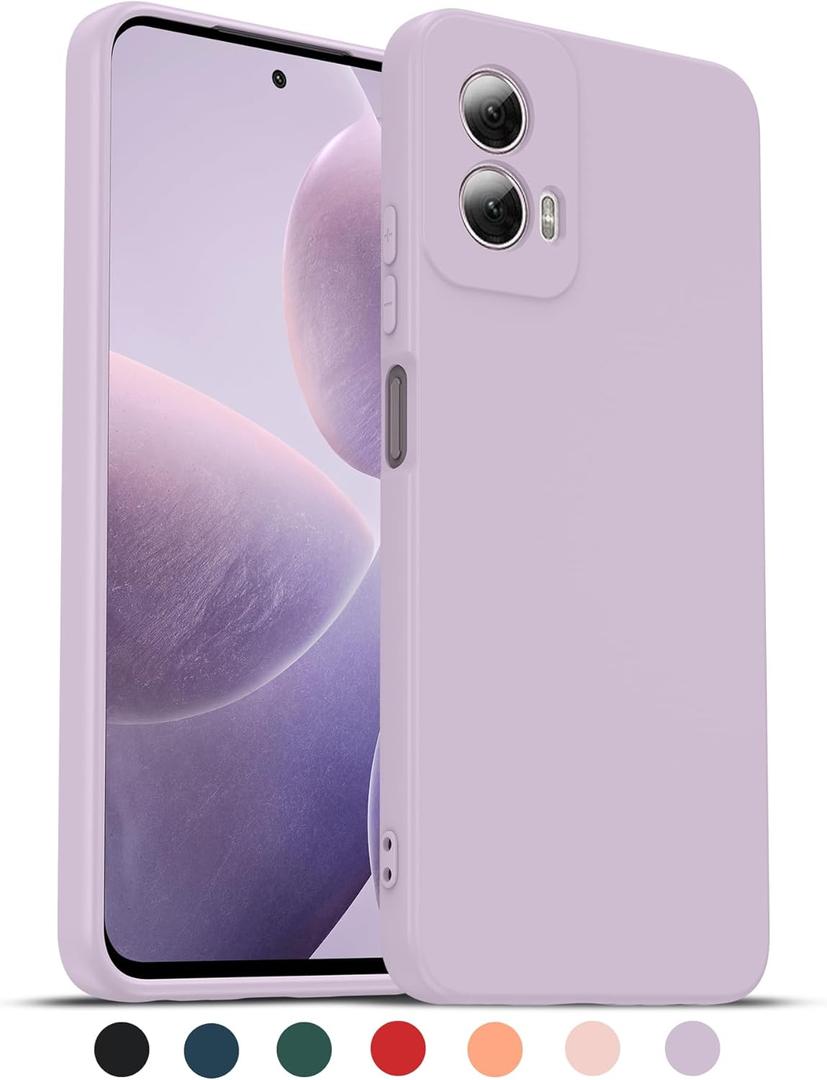 LeYi for Moto G Power 5G 2024 Case: Combination of Liquid Silicone Slim Shockproof Protective Case and Plating Rose Gold Edge Protective with Kick Stand