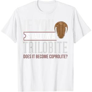 Trilobite Fossil Gift Future Paleontologist T-Shirt, Large, White